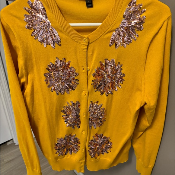 J Crew Sunburst sequin embellished cardigan-XL - Picture 2 of 5